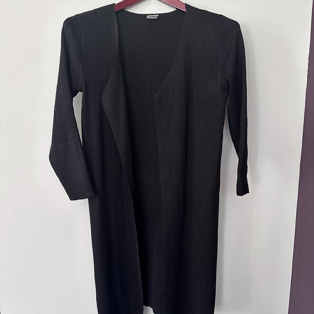 Chic Long Black Cardigan by Silk and Salt (L)